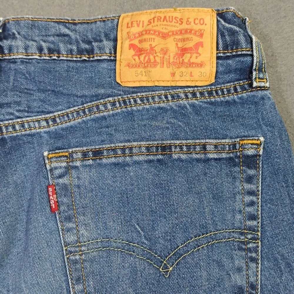 Levi's Jeans Men's 32x30 Fits 32x27 Blue 541 Athletic Fit Tapered Leg Denim